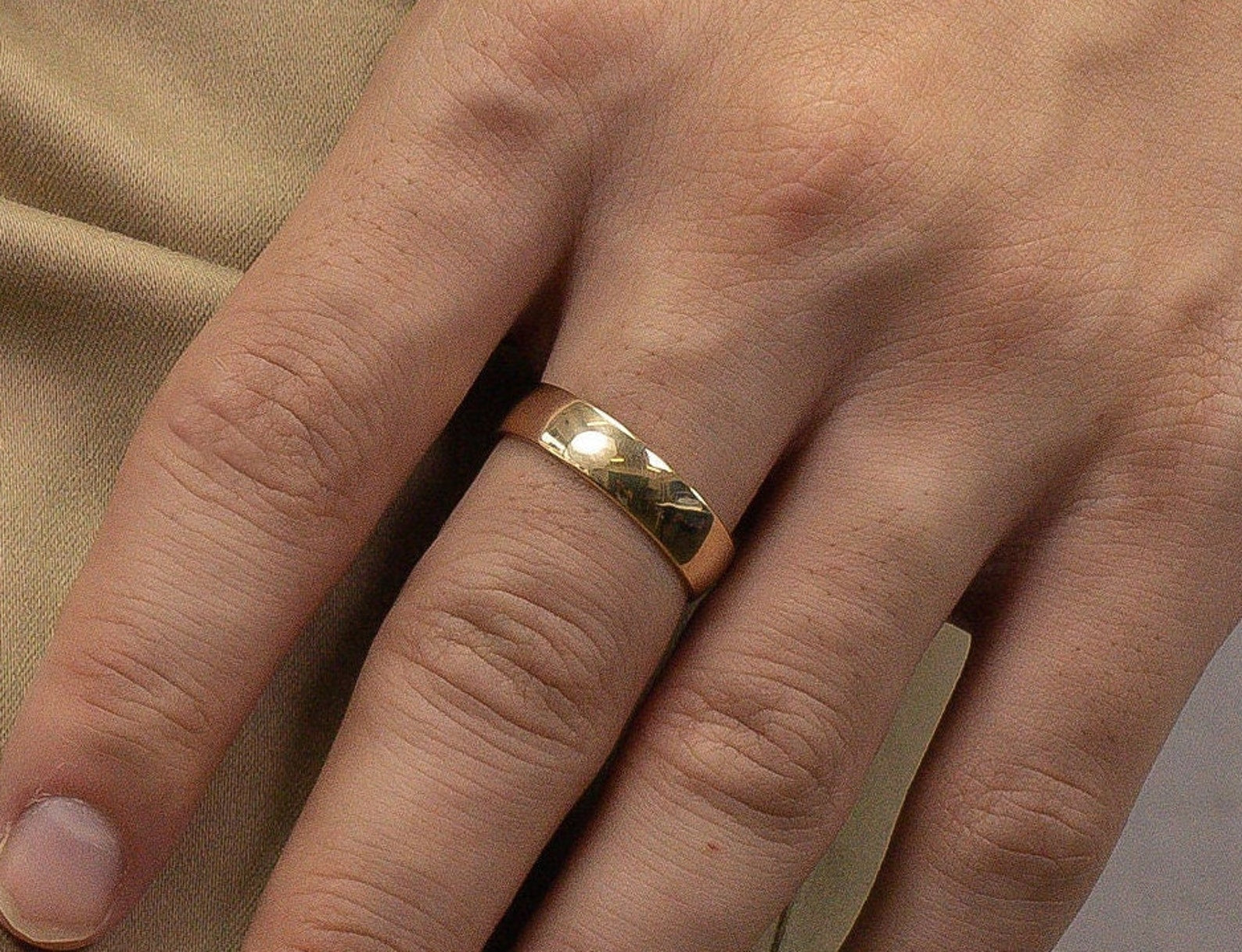 5.3MM Plain Band Wedding Ring, Unique Wedding Band for Men, Comfort Fit Plain Wedding Band, Smooth Wedding Band